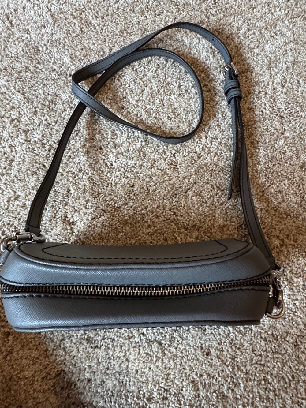 Marc Jacobs Gray Saffiano Leather Crossbody Bag - Picture 2 of 2
